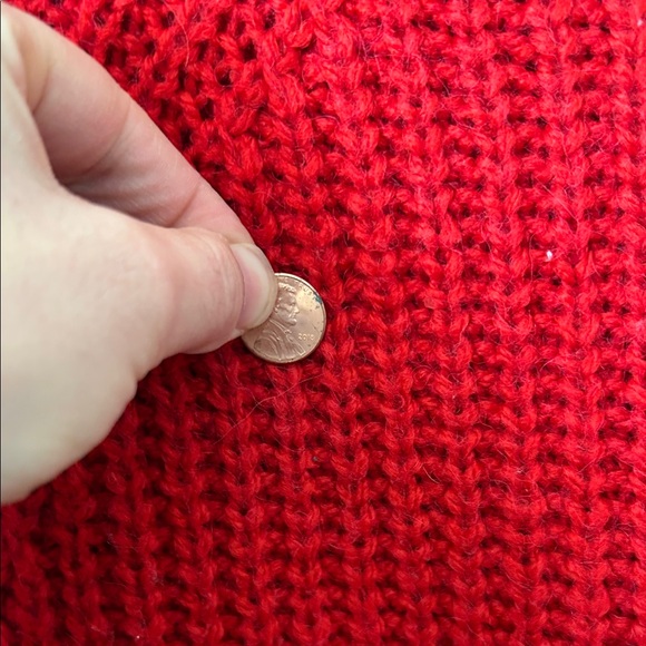 Boden Wool Blend Chunky Knit Red Mockneck Women's Sweater Size M - Picture 8 of 11